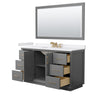 Custom image for Dark Gray with Satin Bronze Trim / White Cultured Marble / 58
