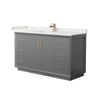 Custom image for Dark Gray with Satin Bronze Trim / White Quartz / No Mirror