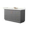 Custom image for Dark Gray with Satin Bronze Trim / White Quartz / No Mirror