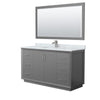 Custom image for Dark Gray with Brushed Nickel Trim / White Carrara Marble / 58