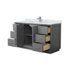 Custom image for Dark Gray with Brushed Nickel Trim / White Carrara Marble / No Mirror