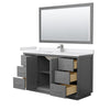 Custom image for Dark Gray with Brushed Nickel Trim / White Cultured Marble / 58