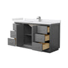 Custom image for Dark Gray with Brushed Nickel Trim / White Cultured Marble / No Mirror