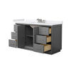 Custom image for Dark Gray with Brushed Nickel Trim / White Cultured Marble / No Mirror