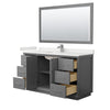 Custom image for Dark Gray with Brushed Nickel Trim / White Quartz / 58