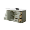 Custom image for Light Green with Matte Black Trim / Carrara Cultured Marble / No Mirror