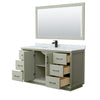 Custom image for Light Green with Matte Black Trim / White Carrara Marble / 58