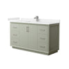Custom image for Light Green with Brushed Nickel Trim / Carrara Cultured Marble / No Mirror