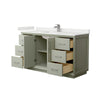 Custom image for Light Green with Brushed Nickel Trim / White Quartz / No Mirror