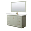 Custom image for Light Green with Satin Bronze Trim / Carrara Cultured Marble / 58