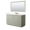 Custom image for Light Green with Satin Bronze Trim / Carrara Cultured Marble / 58