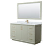 Custom image for Light Green with Satin Bronze Trim / White Carrara Marble / 58