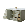 Custom image for Light Green with Satin Bronze Trim / White Carrara Marble / No Mirror