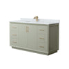 Custom image for Light Green with Satin Bronze Trim / White Carrara Marble / No Mirror