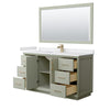 Custom image for Light Green with Satin Bronze Trim / White Cultured Marble / 58