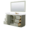 Custom image for Light Green with Satin Bronze Trim / White Cultured Marble / 58