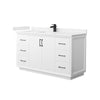 Custom image for White with Matte Black Trim / Carrara Cultured Marble / No Mirror