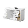 Custom image for White with Matte Black Trim / Carrara Cultured Marble / No Mirror