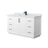 Custom image for White with Matte Black Trim / White Carrara Marble / No Mirror