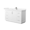 Custom image for White with Brushed Nickel Trim / Carrara Cultured Marble / No Mirror