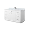 Custom image for White with Brushed Nickel Trim / White Carrara Marble / No Mirror