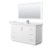 Custom image for White with Brushed Nickel Trim / White Cultured Marble / 58