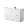Custom image for White with Brushed Nickel Trim / White Quartz / No Mirror