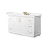 Custom image for White with Satin Bronze Trim / Carrara Cultured Marble / No Mirror