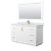 Custom image for White with Satin Bronze Trim / White Carrara Marble / 58