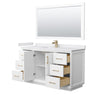 Custom image for White with Satin Bronze Trim / White Cultured Marble / 58