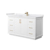 Custom image for White with Satin Bronze Trim / White Cultured Marble / No Mirror