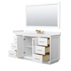 Custom image for White with Satin Bronze Trim / White Cultured Marble / 58