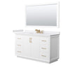 Custom image for White with Satin Bronze Trim / White Cultured Marble / 58