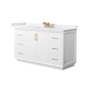 Custom image for White with Satin Bronze Trim / White Cultured Marble / No Mirror