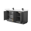 Custom image for Dark Gray with Matte Black Trim / Carrara Cultured Marble / No Mirror