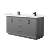 Custom image for Dark Gray with Matte Black Trim / Carrara Cultured Marble / No Mirror