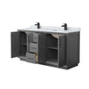 Custom image for Dark Gray with Matte Black Trim / White Carrara Marble / No Mirror