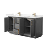 Custom image for Dark Gray with Satin Bronze Trim / Carrara Cultured Marble / No Mirror