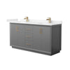 Custom image for Dark Gray with Satin Bronze Trim / Carrara Cultured Marble / No Mirror