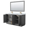 Custom image for Dark Gray with Satin Bronze Trim / White Carrara Marble / 58