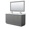 Custom image for Dark Gray with Satin Bronze Trim / White Carrara Marble / 58