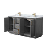 Custom image for Dark Gray with Satin Bronze Trim / White Carrara Marble / No Mirror