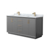 Custom image for Dark Gray with Satin Bronze Trim / White Carrara Marble / No Mirror