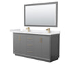 Custom image for Dark Gray with Satin Bronze Trim / White Cultured Marble / 58