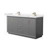 Custom image for Dark Gray with Satin Bronze Trim / White Cultured Marble / No Mirror