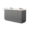 Custom image for Dark Gray with Satin Bronze Trim / White Cultured Marble / No Mirror