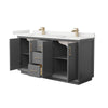 Custom image for Dark Gray with Satin Bronze Trim / White Quartz / No Mirror