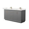 Custom image for Dark Gray with Satin Bronze Trim / White Quartz / No Mirror