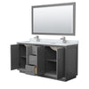 Custom image for Dark Gray with Brushed Nickel Trim / White Carrara Marble / 58