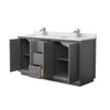 Custom image for Dark Gray with Brushed Nickel Trim / White Carrara Marble / No Mirror